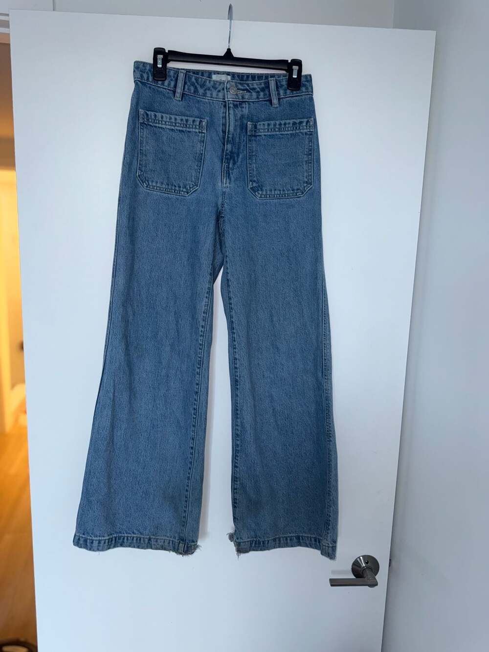 Wilfred Aritzia Size 25 Wide Leg Patch Pocket Jeans